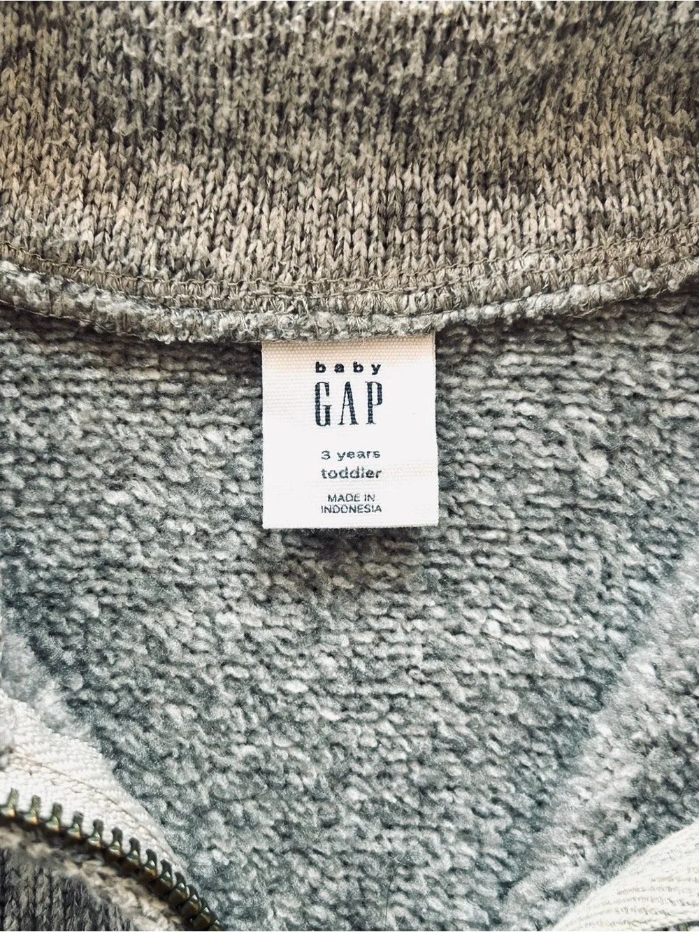GAP sz 3 Years Toddler Gray Zip Knit Sweater